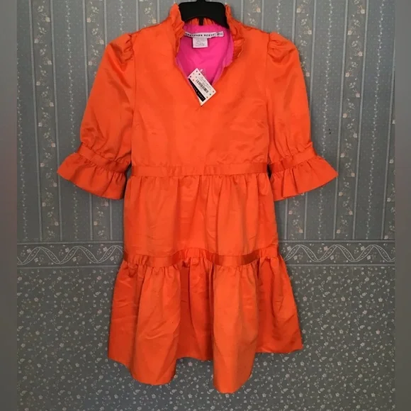 Gretchen Scott Designs Orange Dress with Pink Lining - Picture 1 of 6